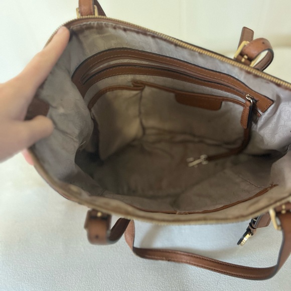 Michael Kors Large Tan Brown Jet Set Tote Bag Purse Handbag - Picture 12 of 13